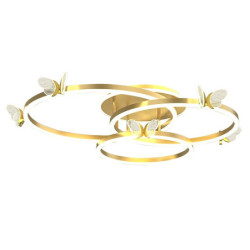 led loftslampe 45cm dæmpbar cirkeldesign flush mount lys akryl kunstnerisk stil moderne stil guld nordisk stil sommerfugl