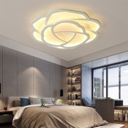42/52 cm roseformet led loftslampe romantisk enkel moderne soveværelse hovedrum belysning stue belysning blomsterdesign