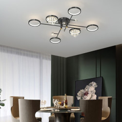 4/6/8 hoveder ledet loftslampe cirkeldesign flush mount lys krystal led nordisk stil