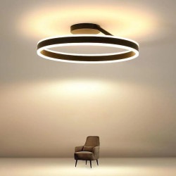 led loftslys 50cm 1-lys ring cirkel design dæmpbar aluminium malet finish luksuriøs moderne stil spisestue soveværelse pendel...