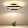 led loftslys 50cm 1-lys ring cirkel design dæmpbar aluminium malet finish luksuriøs moderne stil spisestue soveværelse pendel kun dæmpbar med fjernbetjening