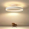 led loftslys 50cm 1-lys ring cirkel design dæmpbar aluminium malet finish luksuriøs moderne stil spisestue soveværelse pendel kun dæmpbar med fjernbetjening