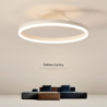 led loftslys 50cm 1-lys ring cirkel design dæmpbar aluminium malet finish luksuriøs moderne stil spisestue soveværelse pendel kun dæmpbar med fjernbetjening