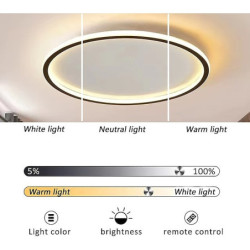 1-lys ny led loftslampe rund ultratynd simpelt cirkulært design loftslys metal soveværelseslampe nordisk kreativ husholdningskontorstudie spisestuelampe 28w kun dæmpbar med fjernbetjening