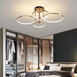 led pendel 60/75cm 3/4-lys ring cirkel design dæmpbar aluminium luksuriøs moderne stil spisestue soveværelse pendel kun dæmpbar...