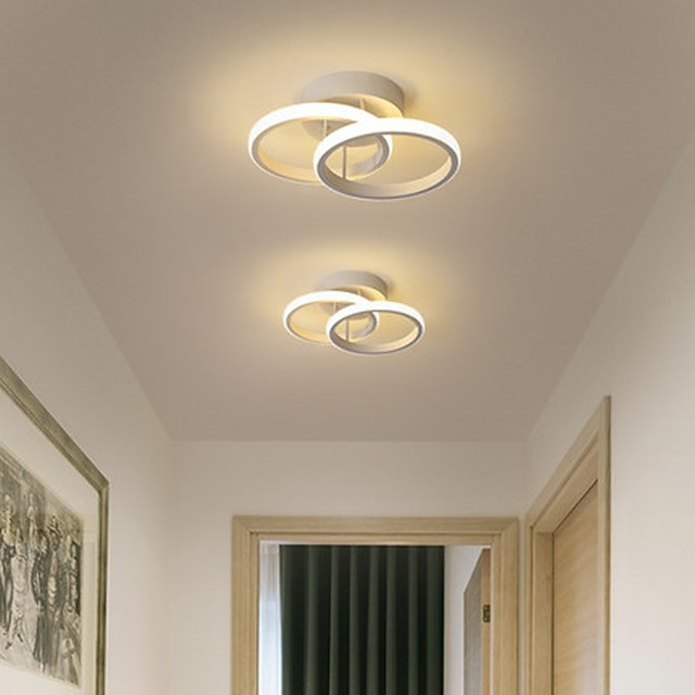 1-lys 24cm led loftslampe cirkulært design enkel ring korridorlampe aluminium til soveværelseslampe gæsteværelse balkon 220-240 22w