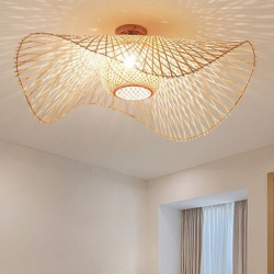 45/65/75cm lanterne design indbygget loftslampe træ/bambus lanterne malet finish nordisk stil