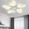 led Loftlampe, der kan dæmpes med fjernbetjening kontra blomsterdesign planmonteret loftslampe akryl lampeskærm lysekrone soveværelse stue stue