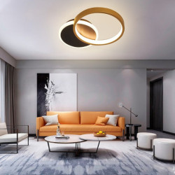led loftslys cirkel design 35cm loftslampe moderne kunstnerisk metal akryl stil trinløs dæmpning soveværelse malet finish lys kun dæmpbar med fjernbetjening