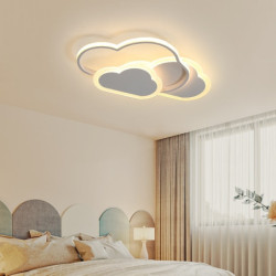 led Loftlampe farve skyer formet dæmpbar børneværelse flush mount loftslampe metal træ baby værelse belysningsarmatur til...