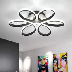 led loftslampe lotus design loftslampe moderne kunstnerisk metal akryl stil trinløs dæmpning soveværelse malet finish lys kun dæmpbar med fjernbetjening blomst design