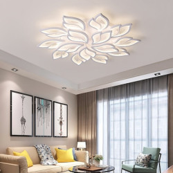 moderne akryl loftslampe 27,3 tommer 65w led ahornblad blomst design justerbar lys gren lysekrone integreret installation...