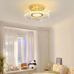 led loftslamper blomsterform lysekrone 45cm cirkeldesign, moderne led loftslamper til stuelampe akryl soveværelse studie varm...