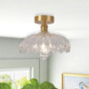 semi flush mount loftlampe lys kobber 20cm glas skærm lampe loft lys armatur belysning