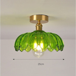 semi flush mount loftlampe lys kobber 20cm glas skærm lampe loft lys armatur belysning