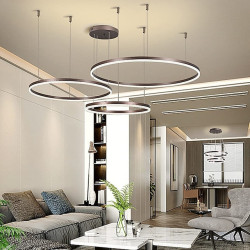 1-lys led 60w cirkeldesign lysekrone/ led moderne pendellamper til stue kaffebar butikslokale kun dæmpbar med fjernbetjening