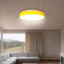 30cm ledet loftlampe nordisk stil grundlæggende indfældningslys moderne metalsektor malet finish træ gul sort hvid grøn blå grå...