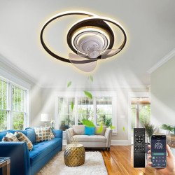 loft ventilator med lys cirkel design app & fjernbetjening 50cm dæmpbar 6 vindhastigheder moderne loftventilator til...