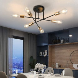 led loftslampe 6 hoveder 70cm sputnik design lysekrone metal kunstnerisk stil sputnik industrimalet finish kunstnerisk nordisk...