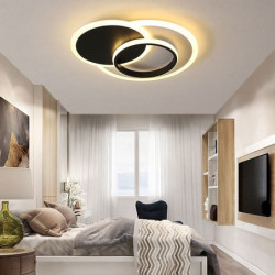48/58 cm LED loftslampe cirkel moderne nordisk enkel grundlæggende geometrisk form sort hvid stue soveværelse indbyggede lys...