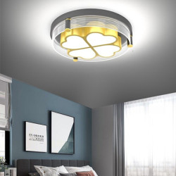 led loftslys cirkel design 45cm loftslampe moderne kunstnerisk metal akryl stil trinløs dæmpning soveværelse malet finish lyser kun dæmpbare med fjernbetjening