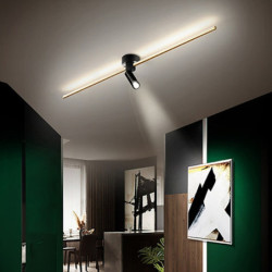 LED loftslampe væglampe med spotlys 60/80/100cm linje design geometriske former indfældningslys aluminium kunstnerisk stil...