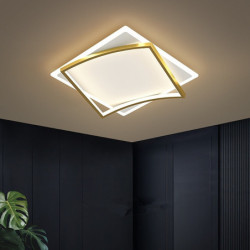 LED loftslampe firkantet design sort guld inkluderer dæmpbar version 45/55/65cm geometriske former indfældningslys aluminium...