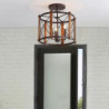 43 cm led vedhæng lamper lantern design indbygning lys metal malet finish land