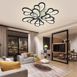 led loftslampe lotus design 70cm loftslampe moderne kunstnerisk metal akryl stil trinløs dæmpning soveværelse malet finish lys kun dæmpbar med fjernbetjening blomster design