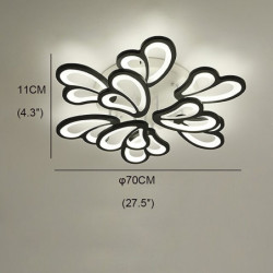 led loftslampe lotus design 70cm loftslampe moderne kunstnerisk metal akryl stil trinløs dæmpning soveværelse malet finish lys kun dæmpbar med fjernbetjening blomster design