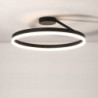 led loftslys 19,5″ 1-lys ring cirkel design dæmpbart aluminium malet finish luksuriøs moderne stil spisestue soveværelse pendel