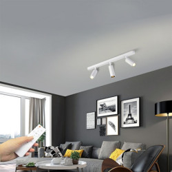 LED-loftspotLyss justerbare dæmpbare faste skinnebelysningssæt, 3-vejs sorte loftsmonteringsspotlamper, retningsbestemt spotLys-accentlamper til køkkengalleri entre (3-farvetilstand)