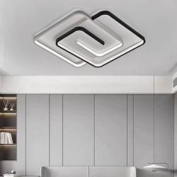 led loftslampe sort firkantet fjernbetjening 19,5″ sort firkantet loftslampe dæmpbar stuelampe moderne køkken gang soveværelse