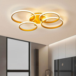 LED loftsbelysning cirkel design moderne nordisk guld 90cm dæmpbar indbygningslamper metal lagdelt moderne stil stilfuld malet finish