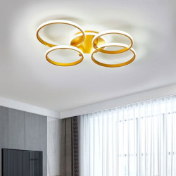 LED loftsbelysning cirkel design moderne nordisk guld 90cm dæmpbar indbygningslamper metal lagdelt moderne stil stilfuld malet finish