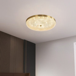 led loftslys krystal dæmpbar 35cm cirkeldesign kobber loftslamper til stue