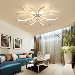 60cm LED loftslampe moderne nordiske geometriske blomsterformer stilfulde flush mount lys stue spisestue soveværelse metalmalede finish