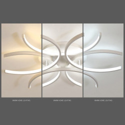 60cm LED loftslampe moderne nordiske geometriske blomsterformer stilfulde flush mount lys stue spisestue soveværelse metalmalede finish