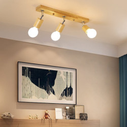 loft lys 3 lys simple lysekroner træ vedhæng belysning inventar flush mount hall korridor soveværelse Loftlampe