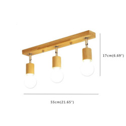 loft lys 3 lys simple lysekroner træ vedhæng belysning inventar flush mount hall korridor soveværelse Loftlampe