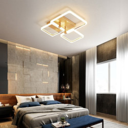 40cm 47cm ledet loftlampe moderne nordisk firkantet akryl trinløs dæmpning loftslampe guld nordisk moderne stue soveværelse...