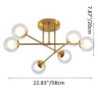 58cm ledet loftlampe nordisk sputnik design sort guld globe design glas lysekrone metal kunstnerisk stil sputnik industriel malet finish kunstnerisk nordisk stil