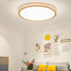 30/40 / 50cm LED loftslampe rund firkantet træ nordisk moderne indfældningslys malet finish naturinspireret stil