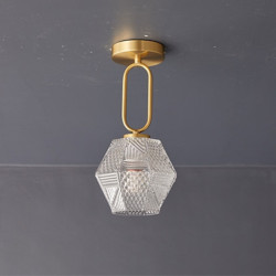 mini forsænket loftslampe, krystal tæt på loftslamper, entrelamper krystal forsænket entrélampe loftslysekrone guld (uden pære)