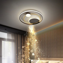 led loftlampe 42cm 52cm nordisk kunst akryl led soveværelse loftslampe guld sort cirkulær multi cirkel led loftlampe luksus ac220v