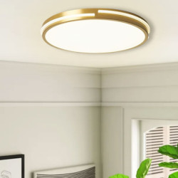 led loftslampe cirkel rundt design 50cm indbygningslys kobber til stue