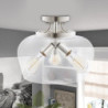 loftslampe moderne industrielt klart glas skærm 3 pærer mat sort semi flush mount loftlampe armatur til køkkenø spisebord entre stue entré foyer