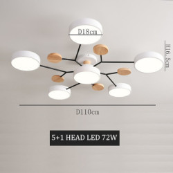 led loftbelysningsarmatur dæmpbar unikt sputnik design træ 4/5/6/7 hoveder 35″/43″ led lysekrone velegnet til spisestue stue og køkken