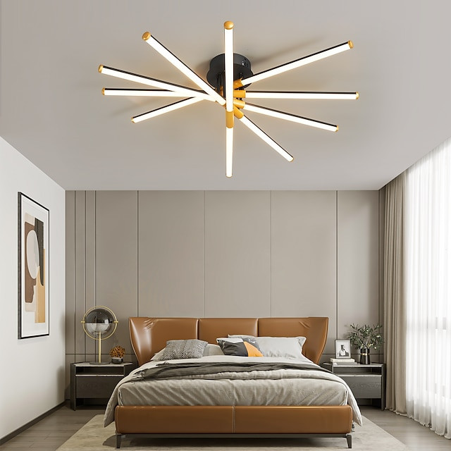 led loftslys 60/85 4/5-lys geometri design dæmpbar aluminium malet finish luksuriøs moderne stil spisestue soveværelse pendel kun dæmpbar med fjernbetjening