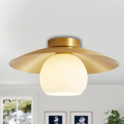 semi flush mount loftslampe kobber 15cm guld loftslampe, kobber loft lysekrone, boligindretning belysningsarmaturer, til...